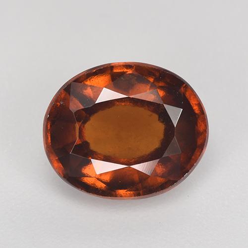 Amber Orange Hessonite Garnet Gem - 3ct Oval Facet (ID: 519038)