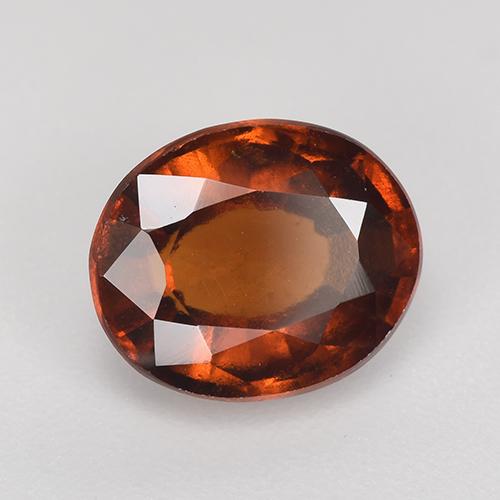 3.03 ct Orange Hessonite Garnet Stone, Natural Hessonite Garnet in Oval Facet Shape for Sale
