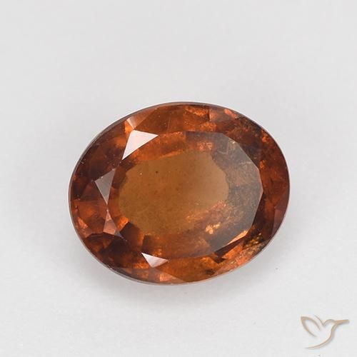 2.08 ct Orange Hessonite Garnet Stone, Natural Hessonite Garnet in Oval Facet Shape for Sale