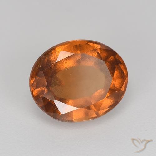 2.44 ct Orange Hessonite Garnet Stone, Natural Hessonite Garnet in Oval Facet Shape for Sale