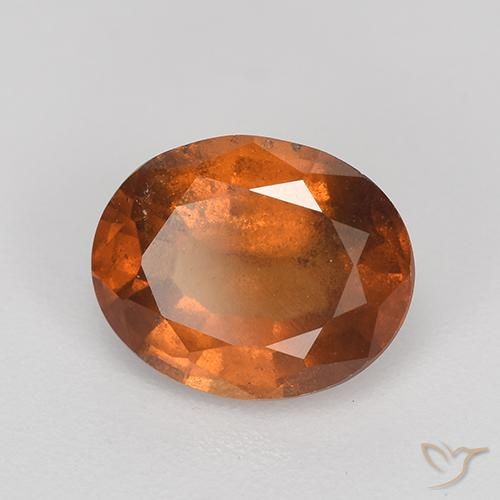 2.20 ct Orange Hessonite Garnet Stone, Natural Hessonite Garnet in Oval Facet Shape for Sale