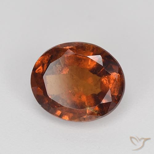 2.03 ct Orange Hessonite Garnet Stone, Natural Hessonite Garnet in Oval Facet Shape for Sale