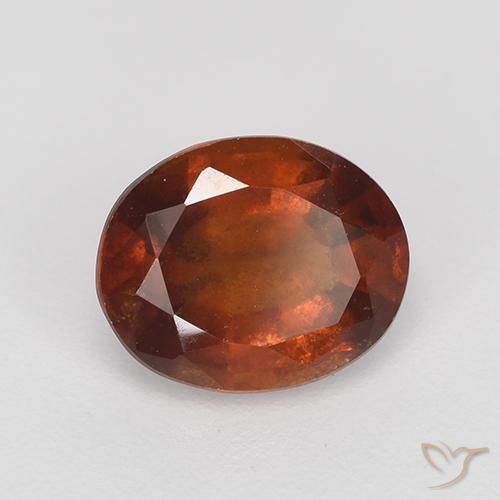 2.10 ct Orange Hessonite Garnet Stone, Natural Hessonite Garnet in Oval Facet Shape for Sale