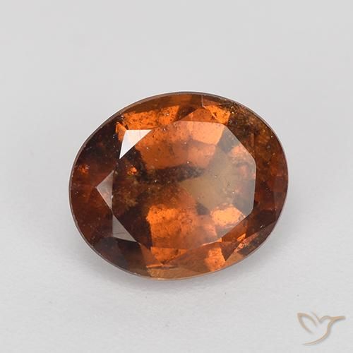 2.27 ct Orange Hessonite Garnet Stone, Natural Hessonite Garnet in Oval Facet Shape for Sale