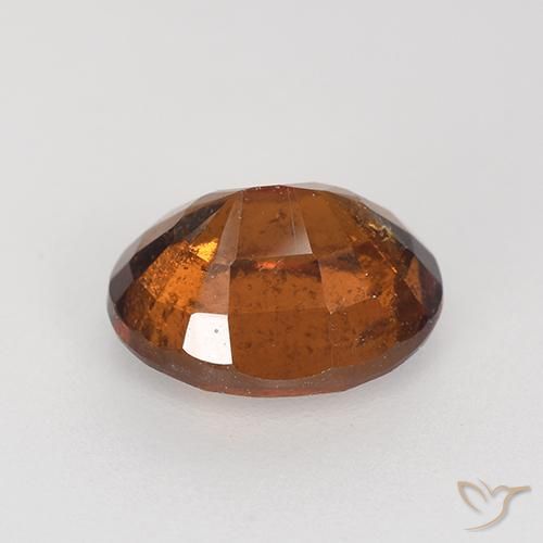 Hessonite Garnet Gemstone in 8.5 x 7.1 mm Size for Sale, Hessonite Garnet Stone in Deep Orange Color