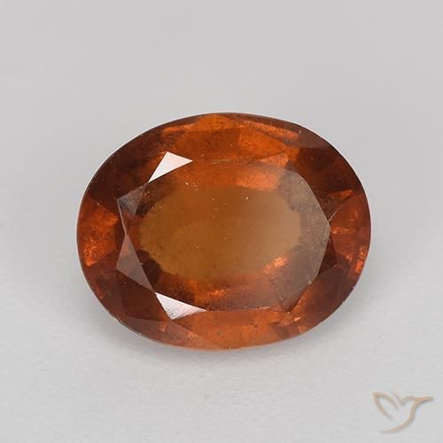 2.37 ct Orange Hessonite Garnet Stone, Natural Hessonite Garnet in Oval Facet Shape for Sale
