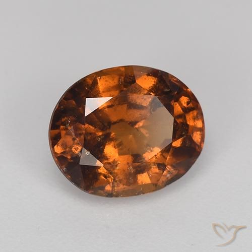 2.07 ct Orange Hessonite Garnet Stone, Natural Hessonite Garnet in Oval Facet Shape for Sale