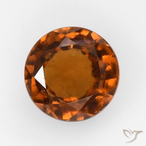 Ámbar naranja Granate Hesonita Gema - 2.6ct Faceta Redonda (ID: 519098)