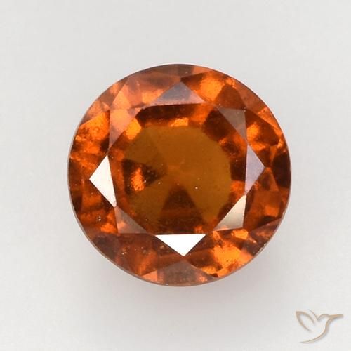 2.24ct Natural Medium Orange Hessonite Garnet, Round, VS