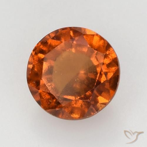 2.24 ct Orange Hessonite Garnet Stone, Natural Hessonite Garnet in Round Facet Shape for Sale
