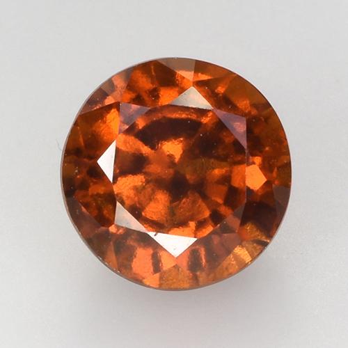 Deep Orange Hessonite Garnet Gem - 2.8ct Round Facet (ID: 519102)