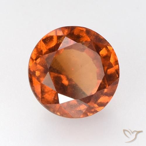 2.71 ct Orange Hessonite Garnet Stone, Natural Hessonite Garnet in Round Facet Shape for Sale