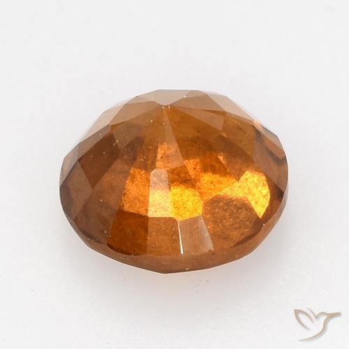 Hessonite Garnet Gemstone in 7 mm (calibrated) Size for Sale, Hessonite Garnet Stone in Deep Orange Color