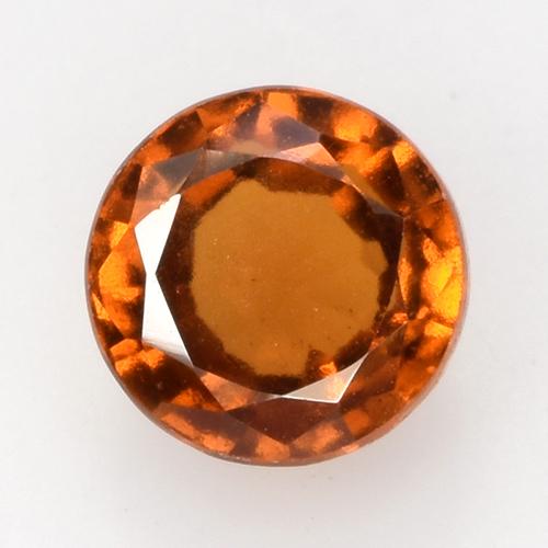Deep Orange Hessonite Garnet Gem - 2.1ct Round Facet (ID: 519105)