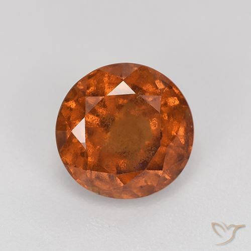 2.33ct Natural Amber Orange Hessonite Garnet, Round, VS-SI