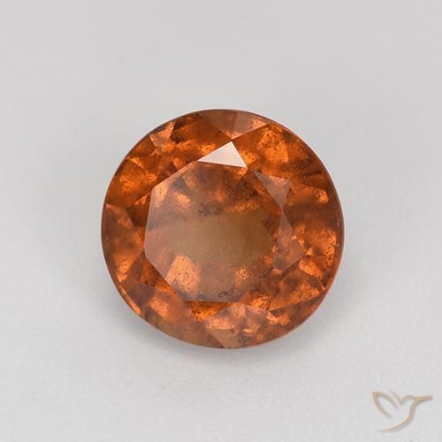 2.33 ct Orange Hessonite Garnet Stone, Natural Hessonite Garnet in Round Facet Shape for Sale