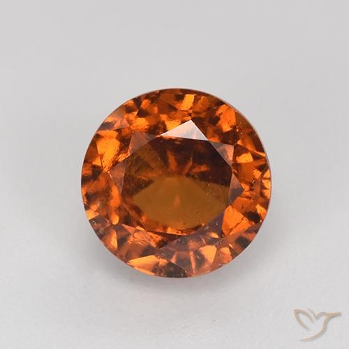 2.16 ct Orange Hessonite Garnet, 7.1 mm Round Cut From Madagascar, Photo A