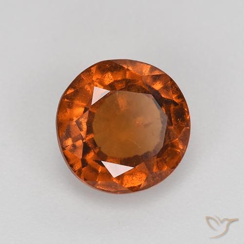 2.10 ct Orange Hessonite Garnet Stone, Natural Hessonite Garnet in Round Facet Shape for Sale