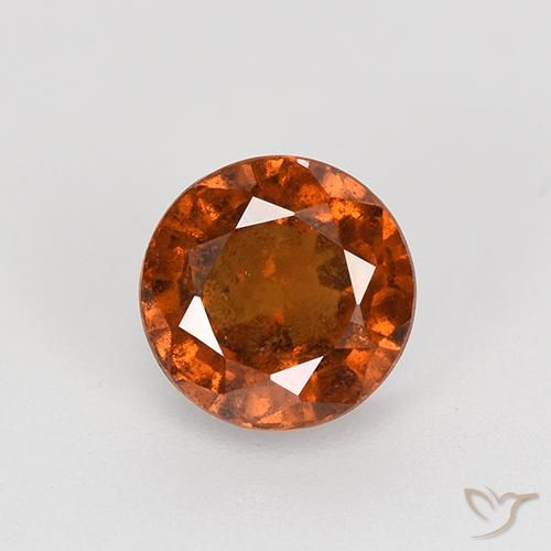 1.83 ct Orange Hessonite Garnet, 7 mm Round Cut From Madagascar, Photo A