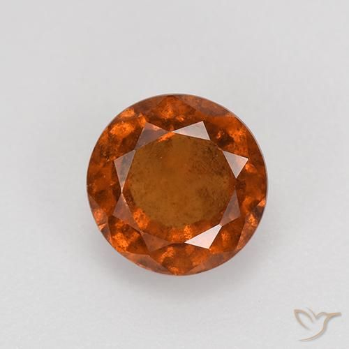 1.85ct Natural Deep Orange Hessonite Garnet, Round, VS-SI