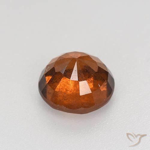 Hessonite Garnet Gemstone in 7 mm (calibrated) Size for Sale, Hessonite Garnet Stone in Deep Orange Color