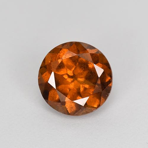 Medium Orange Hessonit-Granat Edelstein - 1.4ct Rund Facettenschliff (ID: 519155)