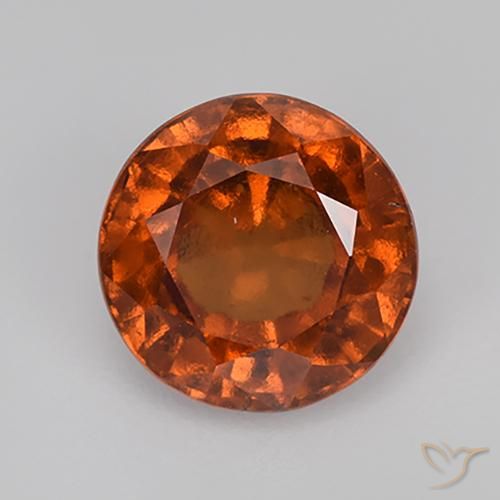 2.06ct Natural Deep Orange Hessonite Garnet, Round, VS