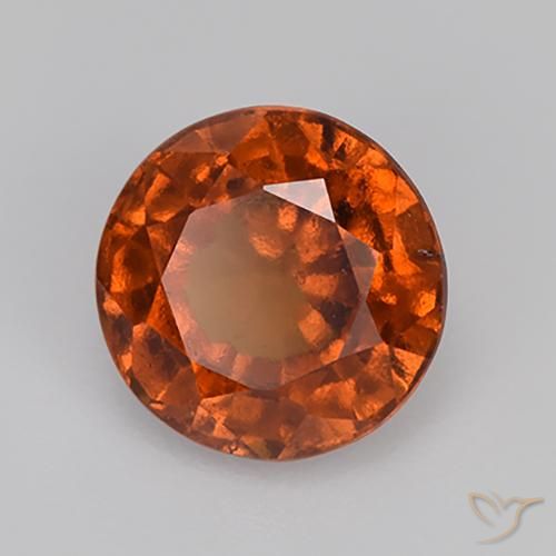 2.06 ct Orange Hessonite Garnet Stone, Natural Hessonite Garnet in Round Facet Shape for Sale