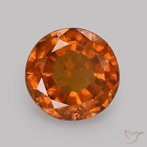 1.87ct Natural Reddish Orange Hessonite Garnet, Round, VS