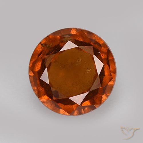2.03ct Natural Deep Orange Hessonite Garnet, Round, VS-SI