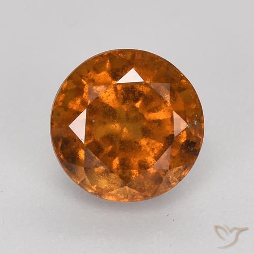 1.79ct Natural Deep Orange Hessonite Garnet, Round, VS