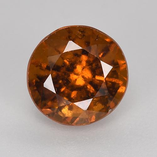 Ámbar naranja Granate Hesonita Gema - 1.7ct Faceta Redonda (ID: 519534)