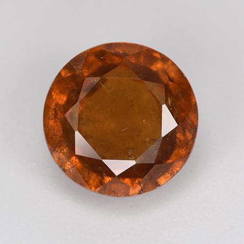 Grenat Hessonite Orange Tour 7,9mm de Madagascar, poids de 2,71 ct, pierre gemme naturelle Non traité de pureté vs-si, 1 pièce de grenat hessonite round facet, couleur : Ambre orange, dureté de Mohs de 6.5 à 7.5 convient aux bijoux de tous les jours, pierre de sagesse, Photo A