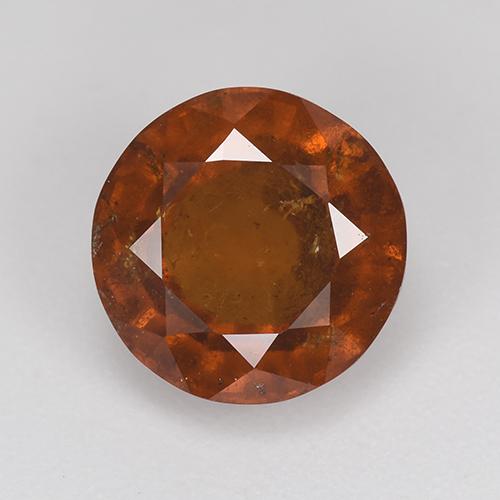 Amber Orange Гранат Гессонит Камень - 3.4ct Круглая Фасетная Огранка (ID: 519537)