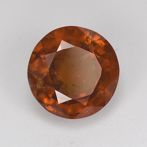 3.38 ct Orange Hessonite Garnet Stone, Natural Hessonite Garnet in Round Facet Shape for Sale