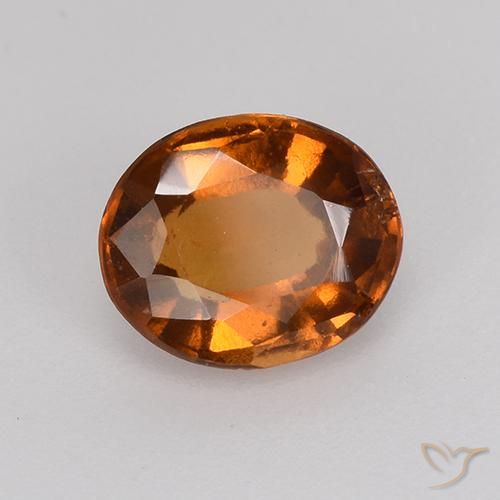1.27 ct Orange Hessonite Garnet Stone, Natural Hessonite Garnet in Oval Facet Shape for Sale