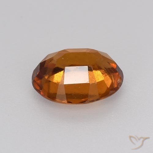 Hessonite Garnet Gemstone in 7.3 x 6.1 mm Size for Sale, Hessonite Garnet Stone in Deep Orange Color