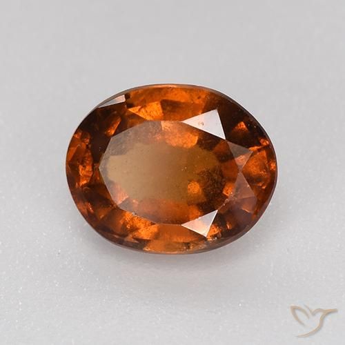 1.34 ct Orange Hessonite Garnet Stone, Natural Hessonite Garnet in Oval Facet Shape for Sale