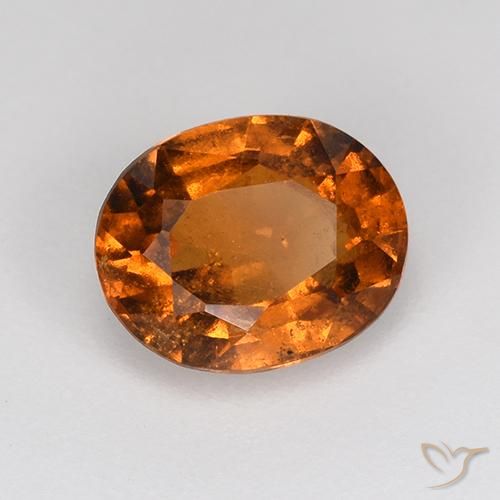1.65 ct Orange Hessonite Garnet Stone, Natural Hessonite Garnet in Oval Facet Shape for Sale