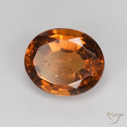 1.70 ct Orange Hessonite Garnet Stone, Natural Hessonite Garnet in Oval Facet Shape for Sale