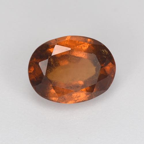 1.65 ct Orange Hessonite Garnet Stone, Natural Hessonite Garnet in Oval Facet Shape for Sale