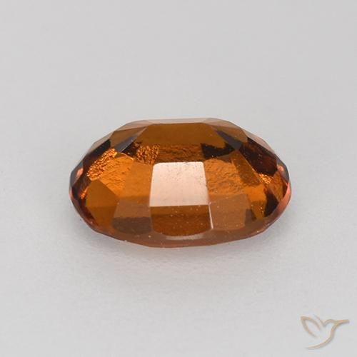 Hessonite Garnet Gemstone in 7.2 x 5.9 mm Size for Sale, Hessonite Garnet Stone in Medium-Dark Orange Color