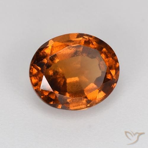 1.17 ct Orange Hessonite Garnet Stone, Natural Hessonite Garnet in Oval Facet Shape for Sale