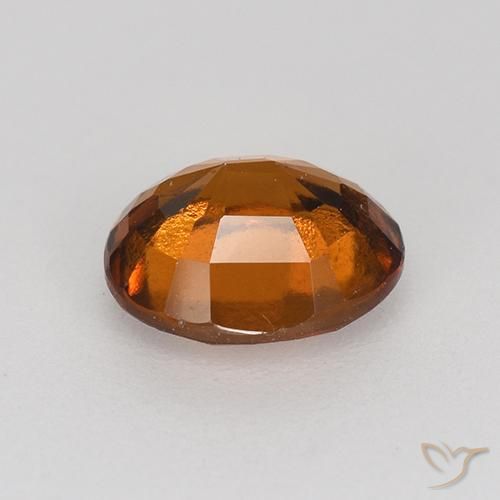 Hessonite Garnet Gemstone in 6.8 x 5.8 mm Size for Sale, Hessonite Garnet Stone in Medium-Dark Orange Color