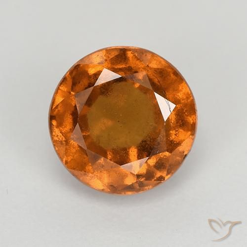 2.00ct Natural Deep Orange Hessonite Garnet, Round, VS-SI