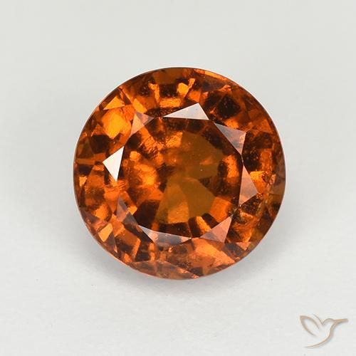 Grenat Hessonite Orange round facet 1,89 ct de Madagascar, dimension 7,3mm, pierre gemme naturelle Non traité, pureté VS, 1 pièce Grenat Hessonite de couleur Orange foncé, dureté Mohs de 6.5 à 7.5 convient aux bijoux de tous les jours, pierre de sagesse, Photo A