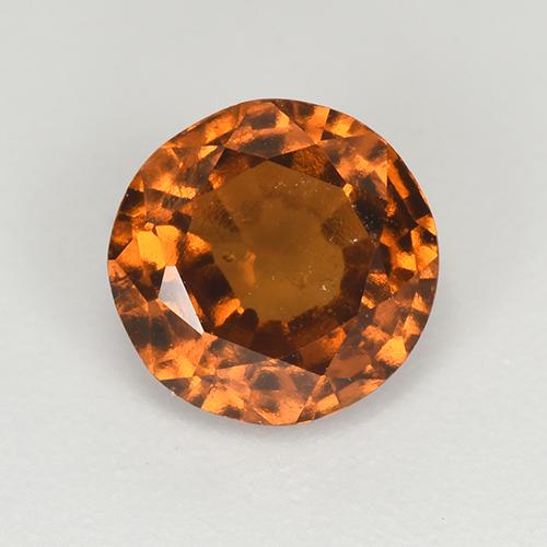 Deep Orange Hessonite Garnet Gem - 1.5ct Round Facet (ID: 519889)