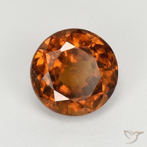1.93 ct Orange Hessonite Garnet Stone, Natural Hessonite Garnet in Round Facet Shape for Sale