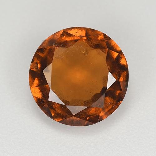Dark Orange Hessonite Garnet Gem - 2.7ct Round Facet (ID: 519891)