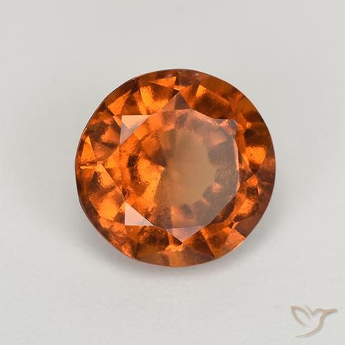 1.93 ct Orange Hessonite Garnet Stone, Natural Hessonite Garnet in Round Facet Shape for Sale